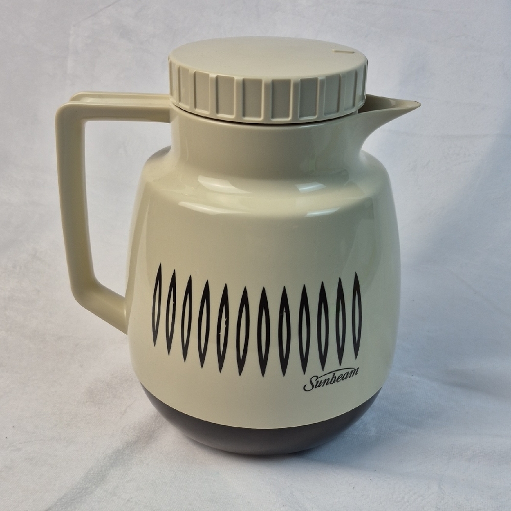 Vintage 1980s Sunbeam Thermal Carafe Almond / Beige Brown